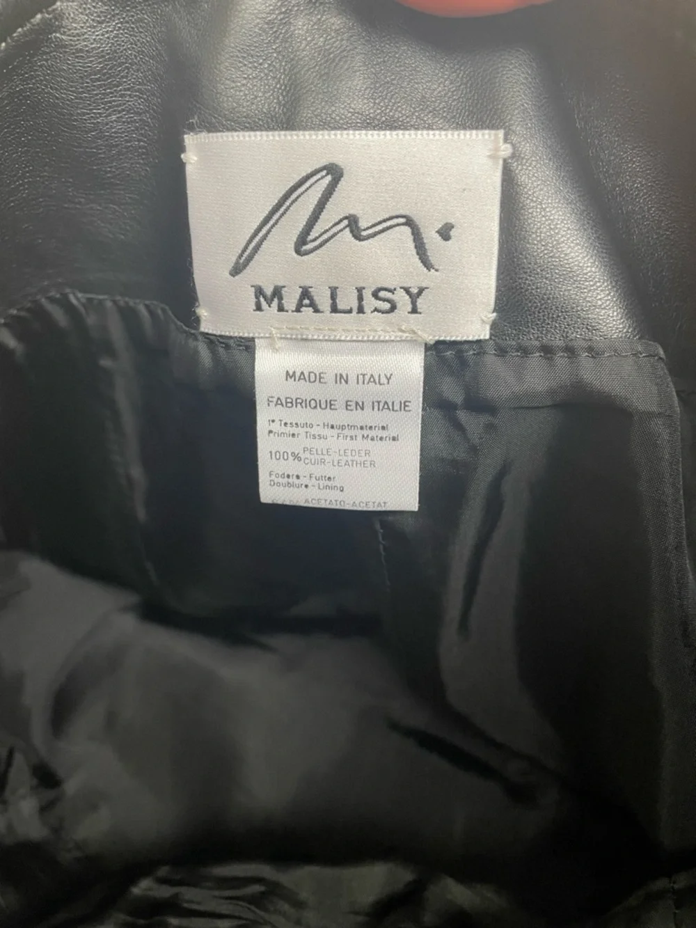 Vintage Malisy made in Italy leather midi skirt